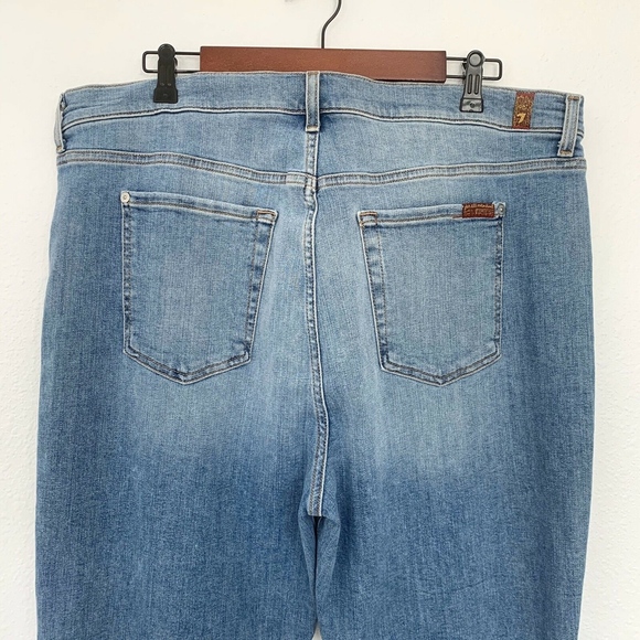 7 For All Mankind Blue High Waist Slim Kick Jeans - Picture 8 of 8